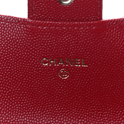 Chanel Caviar Quilted Large Gusset Flap Wallet Dark Red 6 of 9