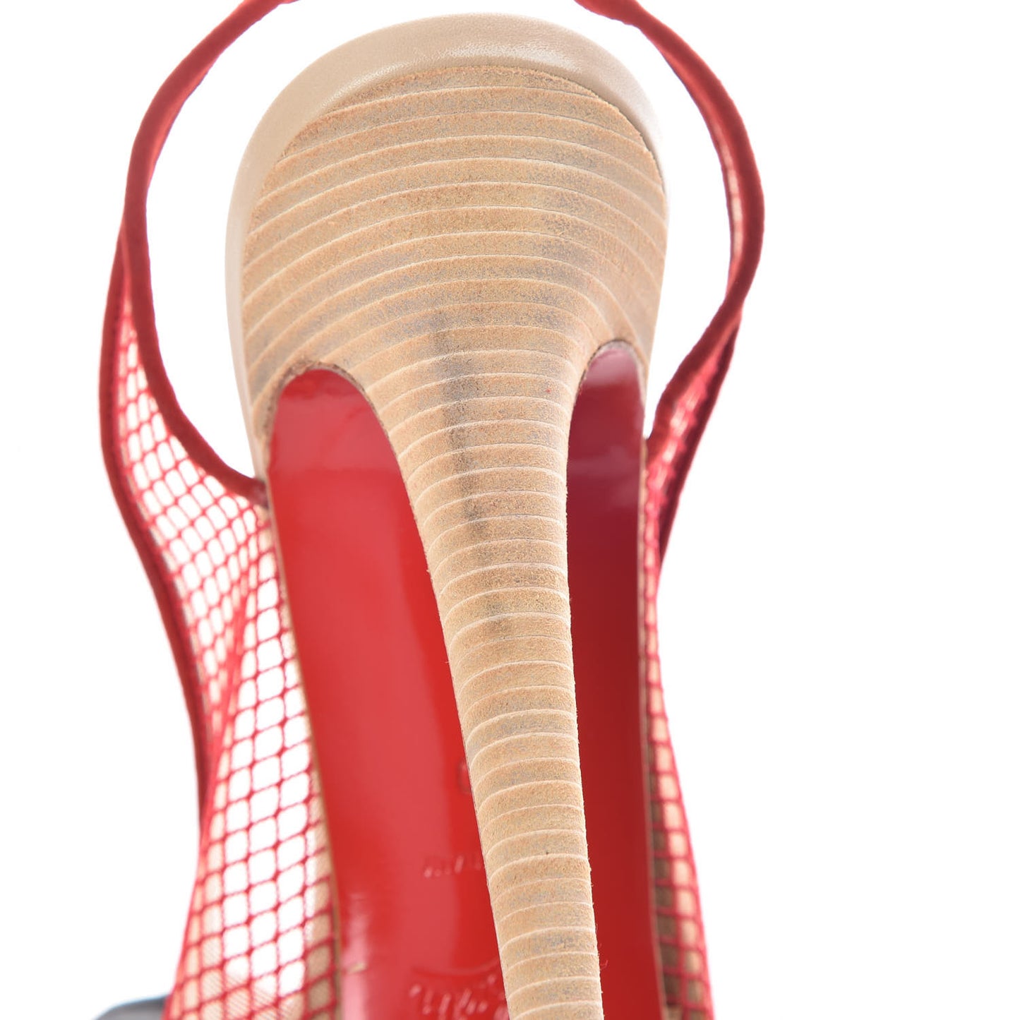 Fishnet Mesh Exclu 140 Platform Slingback Pumps 40 Red
