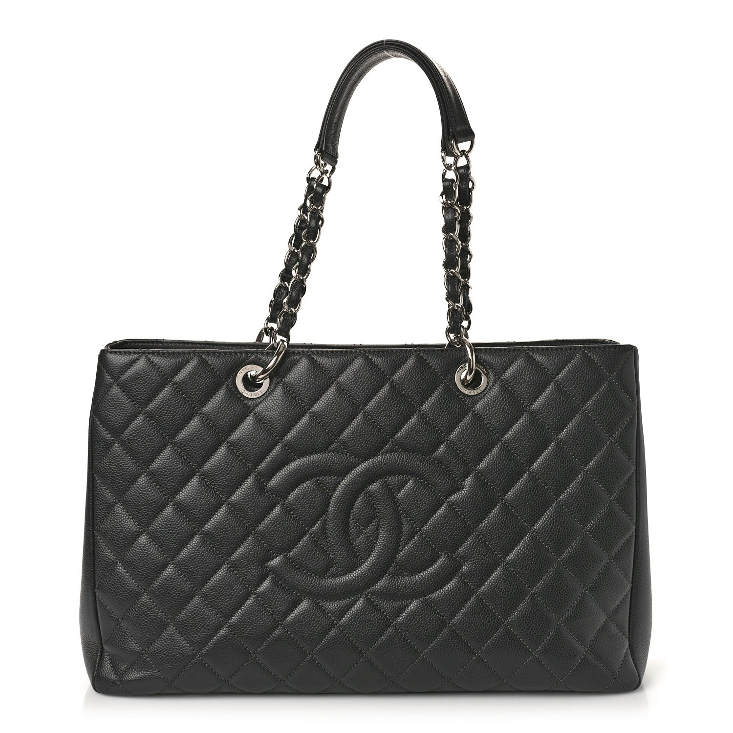 Chanel Caviar Quilted XL Grand Shopping Tote GST Dark Grey 1 of 10