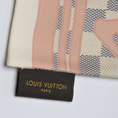 Louis Vuitton Silk Damier Azur Tahitienne Bandeau Rose Ballerine 4 of 6