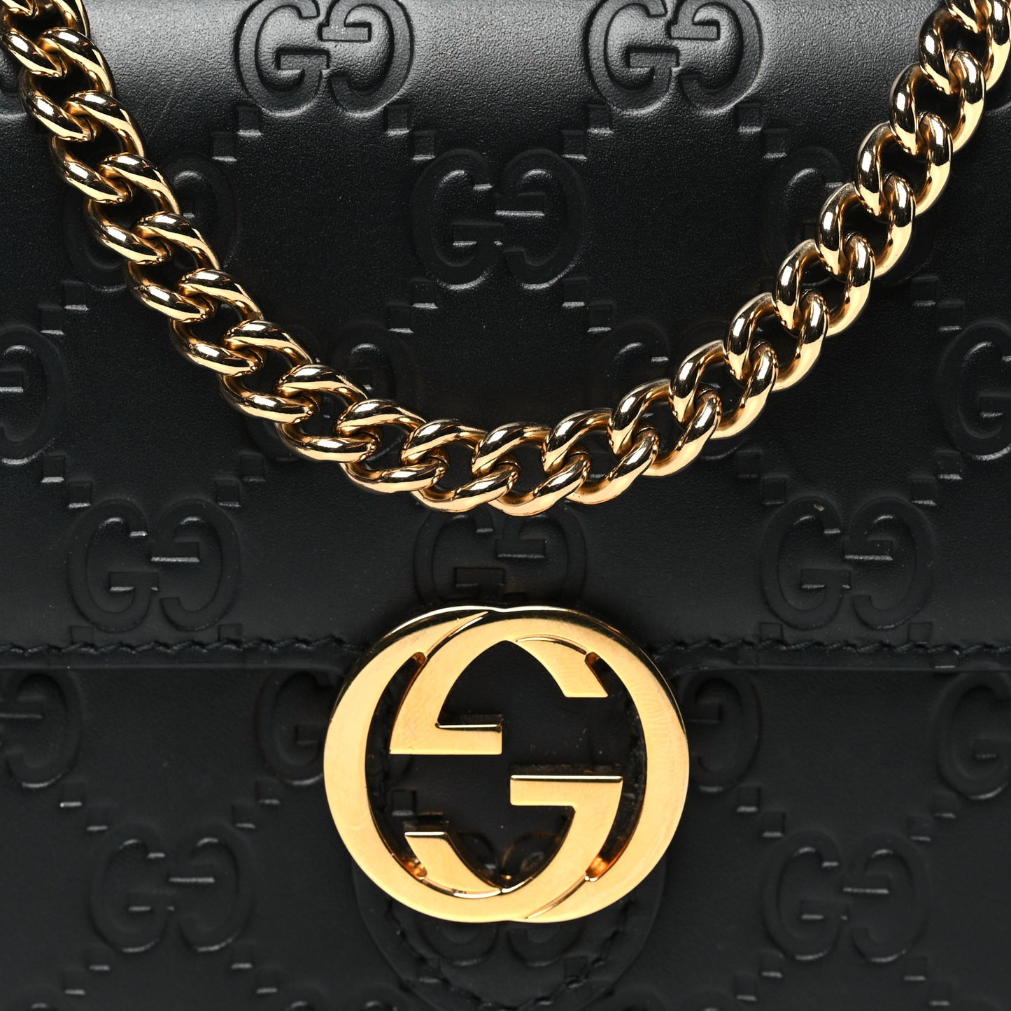 Guccissima Icon Chain Wallet Black