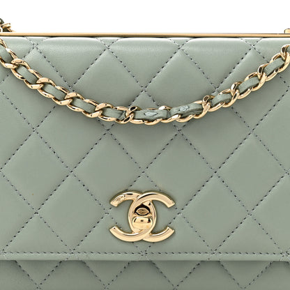 Chanel Lambskin Quilted Trendy CC Wallet On Chain WOC Grey 8 of 11