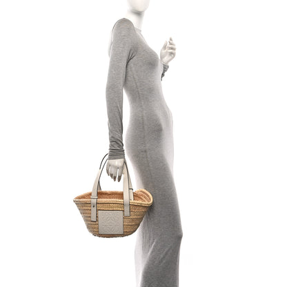 Loewe Raffia Small Basket Tote Bag Natural White 2 of 9
