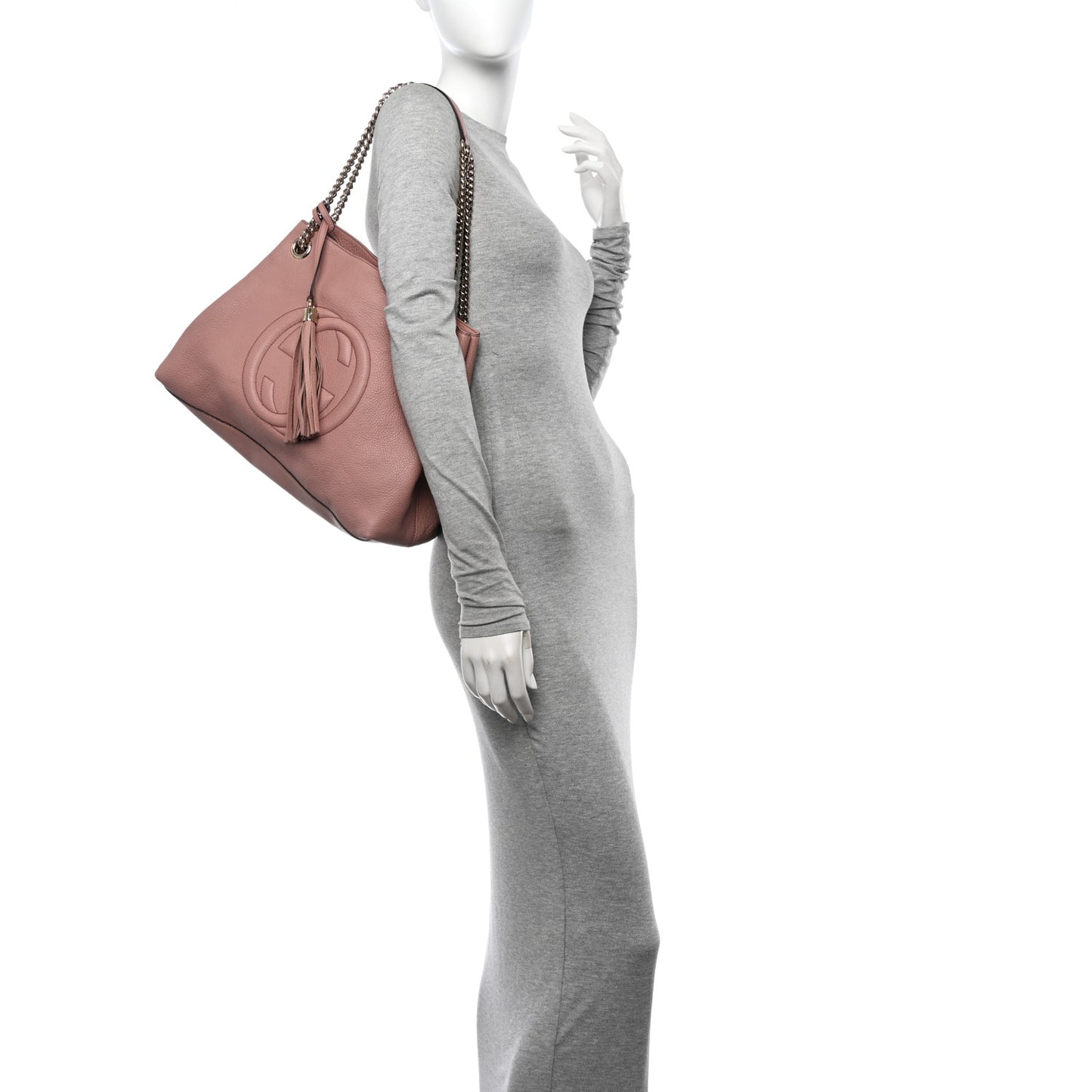 Pebbled Calfskin Medium Soho Chain Shoulder Bag Dark Cipria