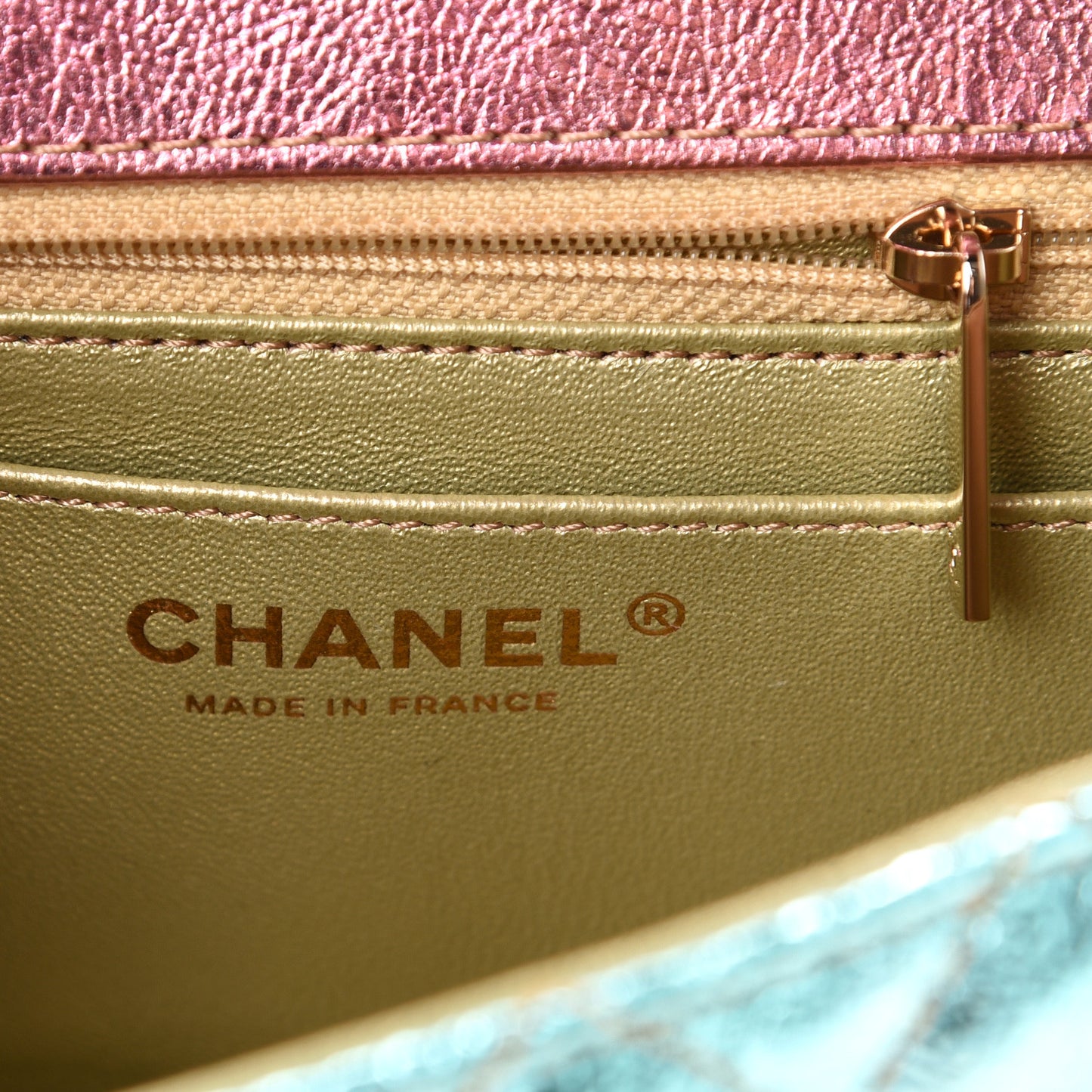 Metallic Goatskin Quilted Mini 2.55 Reissue Flap Multicolor