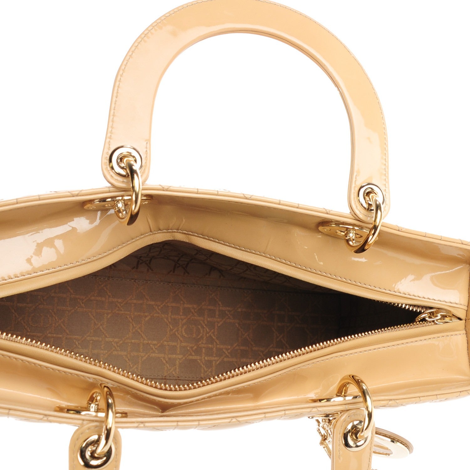Christian Dior Patent Cannage Large Lady Dior Beige 5 of 7