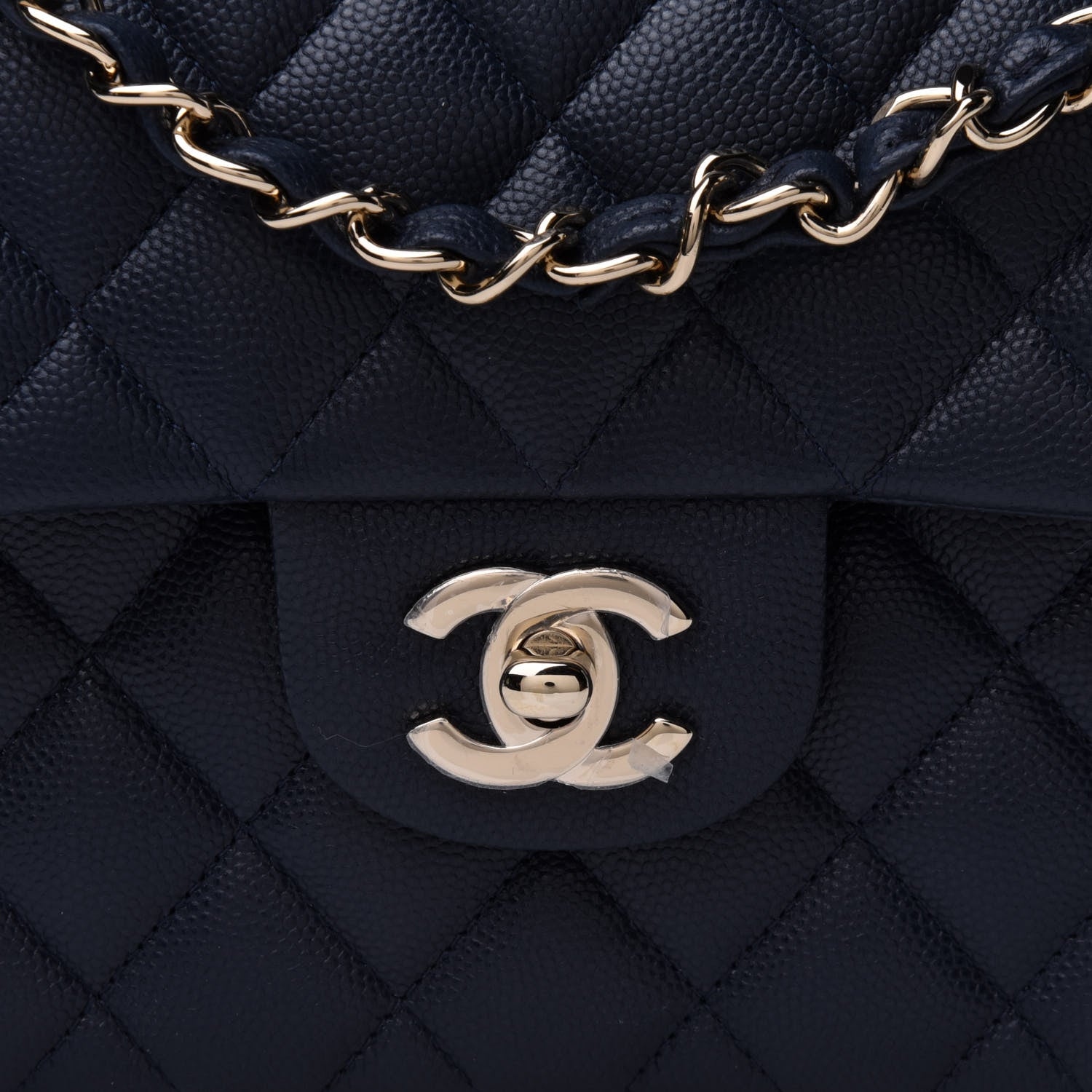 Chanel Caviar Quilted Small Double Flap Navy 7 of 11
