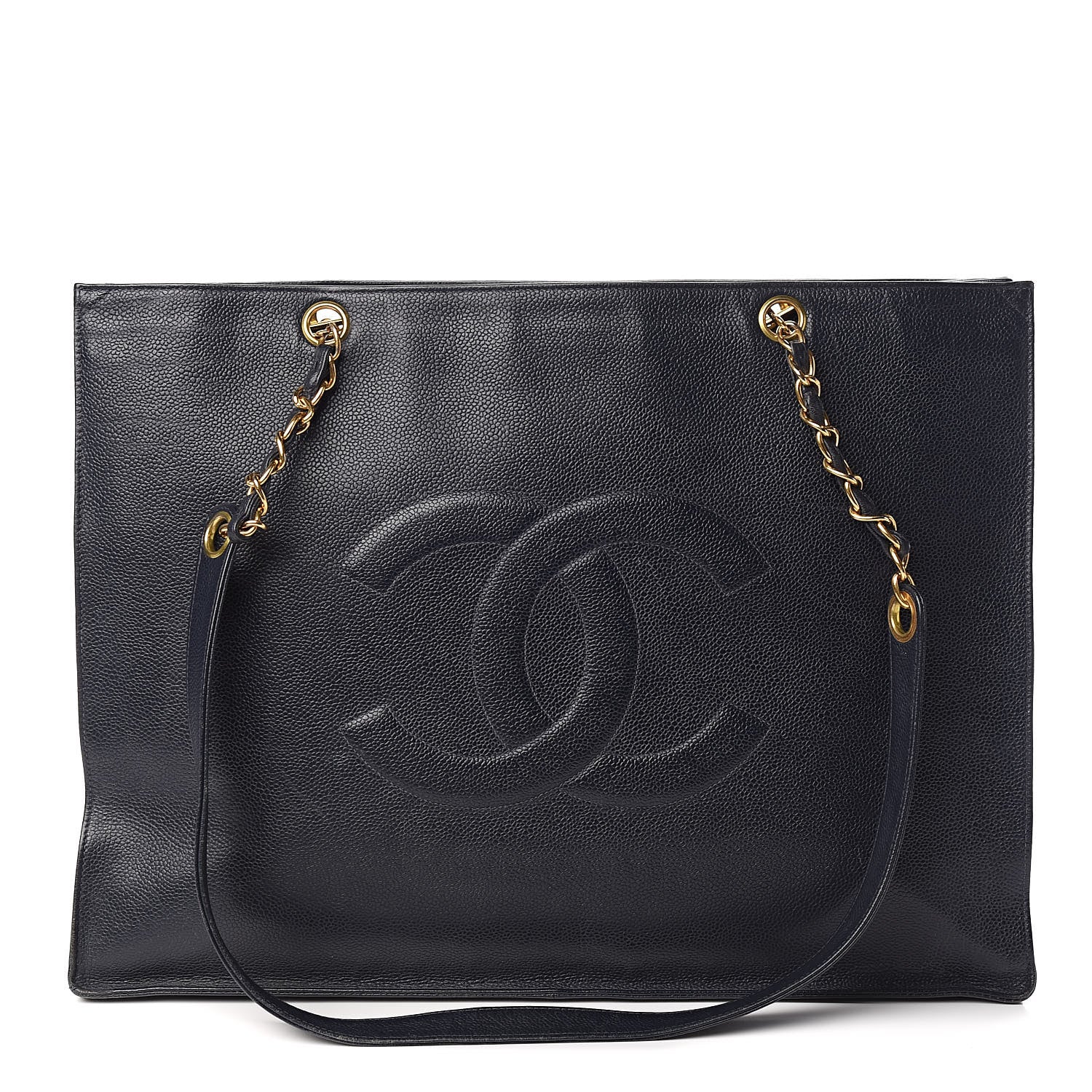 Chanel Caviar CC Tote Navy 1 of 18