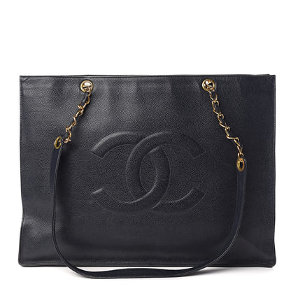 Chanel Caviar CC Tote Navy 1 of 18
