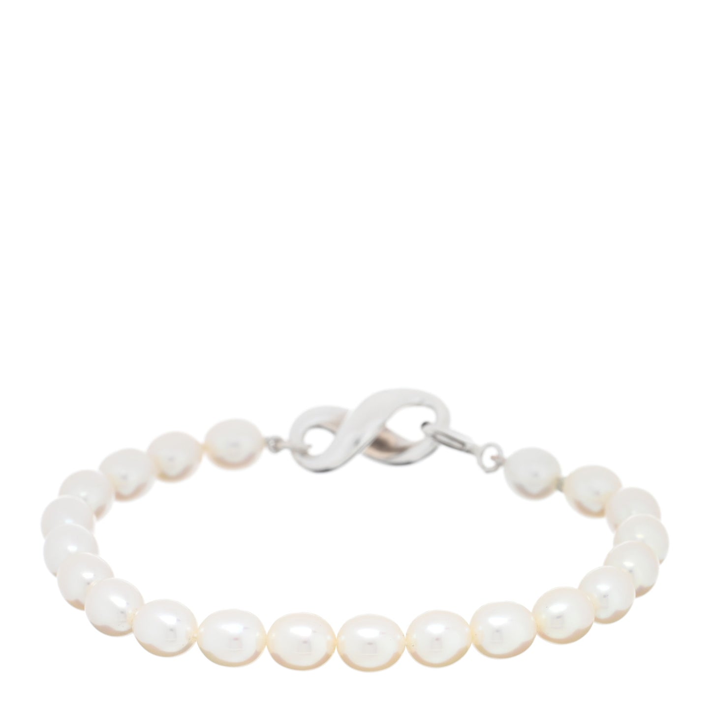 Sterling Silver Pearl Figure 8 Bracelet