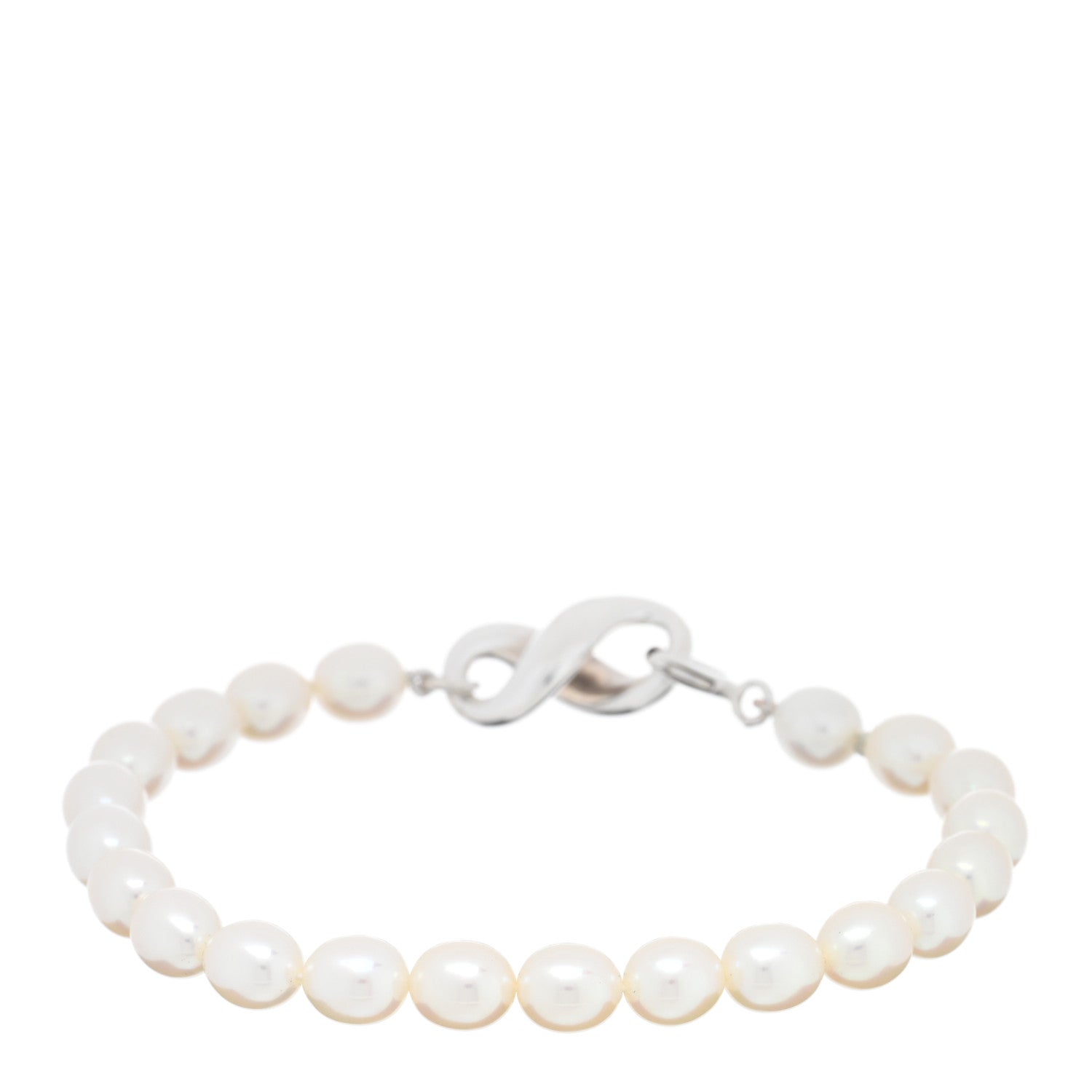 Tiffany Sterling Silver Pearl Figure 8 Bracelet 2 of 3