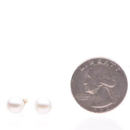 Mikimoto 18K Yellow Gold Akoya Pearl 7-7.5mm Stud Earrings 2 of 4