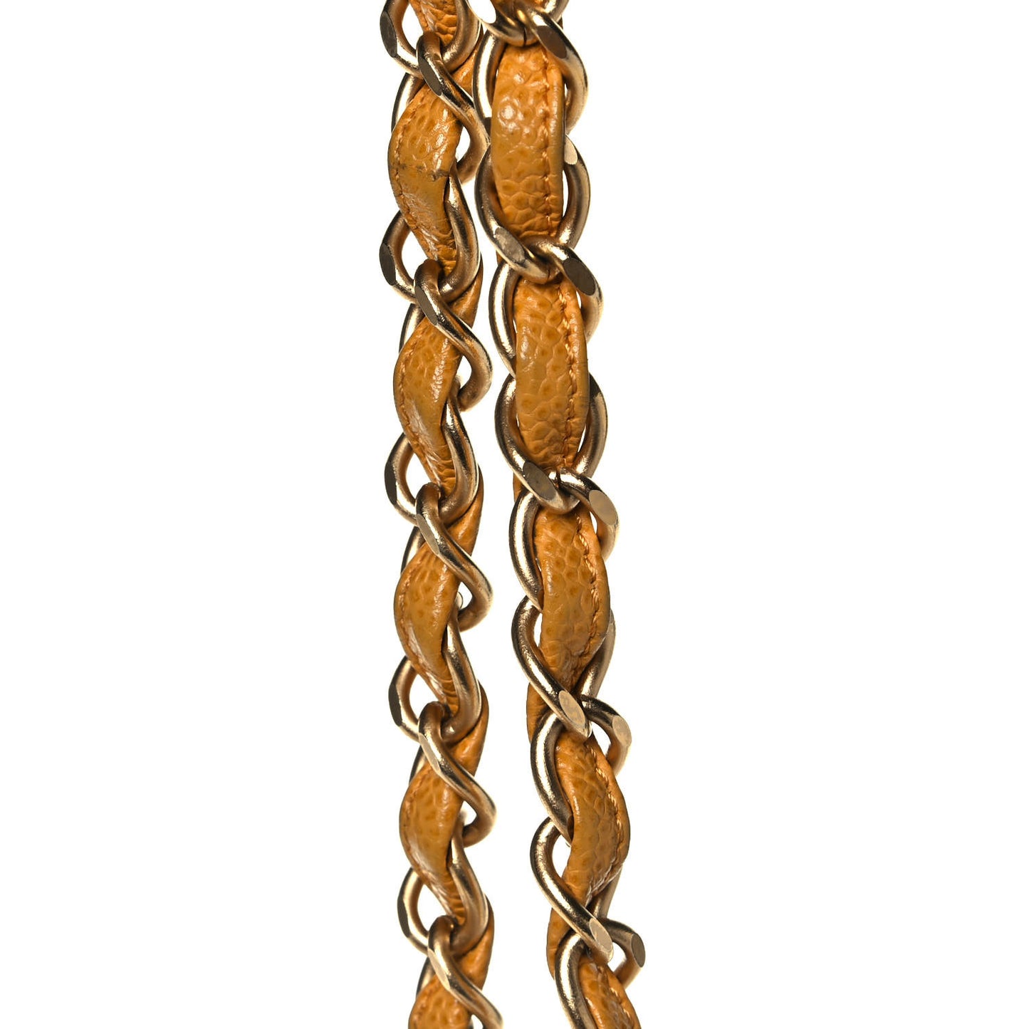 Caviar Stitched Shoulder Bag Yellow
