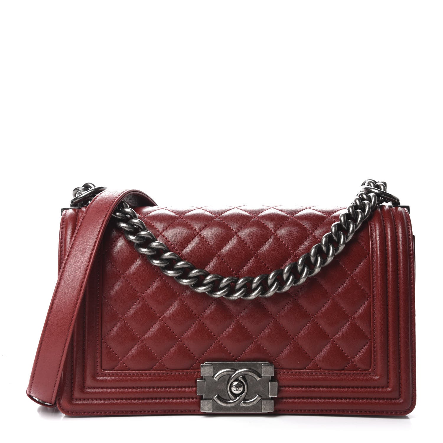 Chanel Lambskin Quilted Medium Boy Flap Red 1 of 13