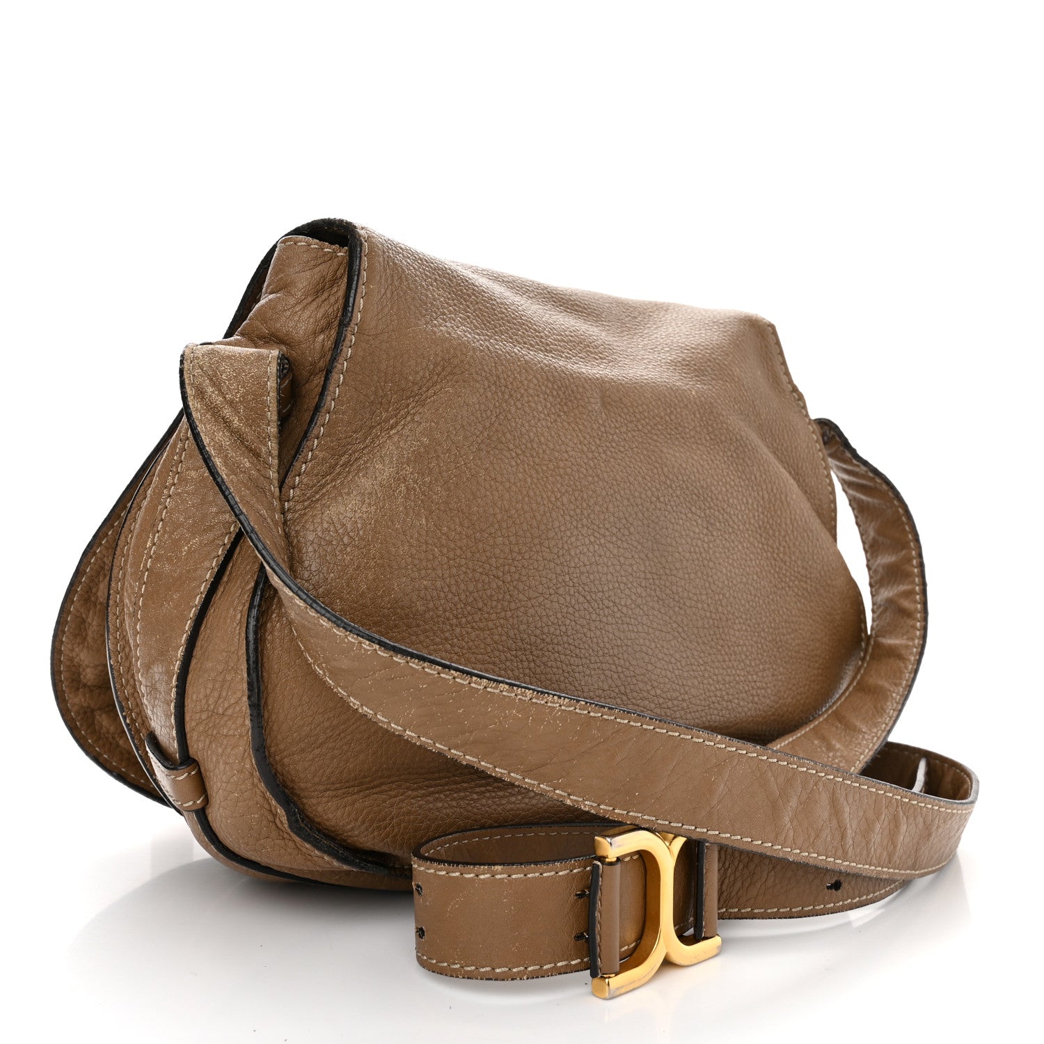 Chloe Calfskin Medium Marcie Round Crossbody Bag Nut 3 of 15