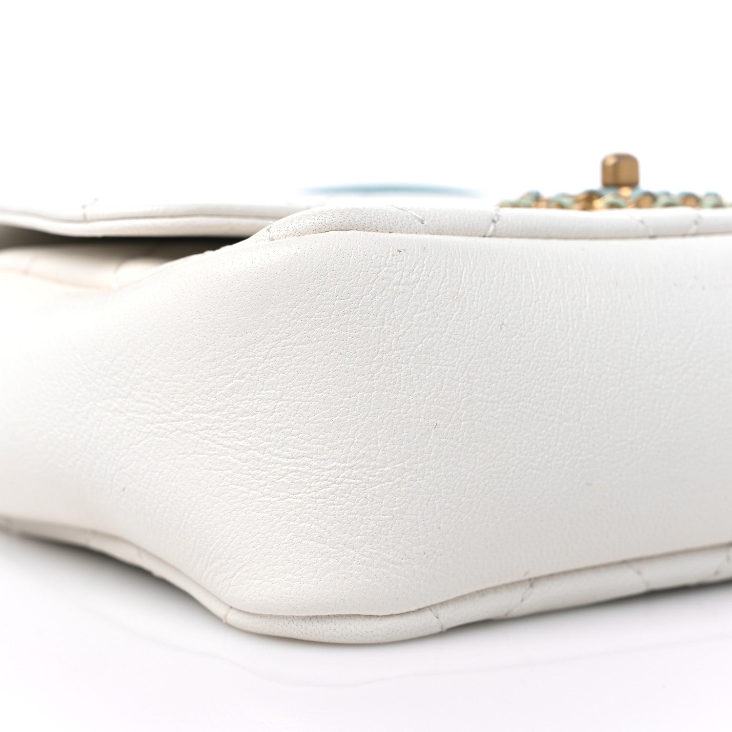 Chanel Lambskin Quilted All Around Flap White Green Multicolor 8 of 10