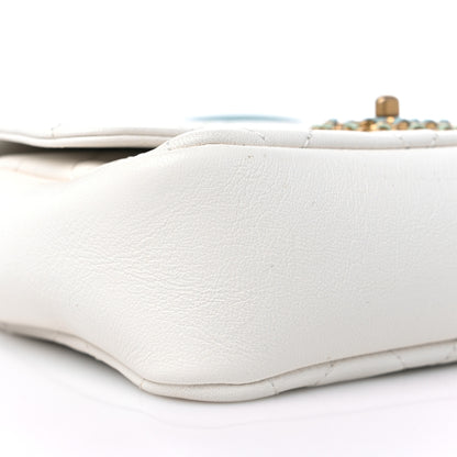 Chanel Lambskin Quilted All Around Flap White Green Multicolor 8 of 10