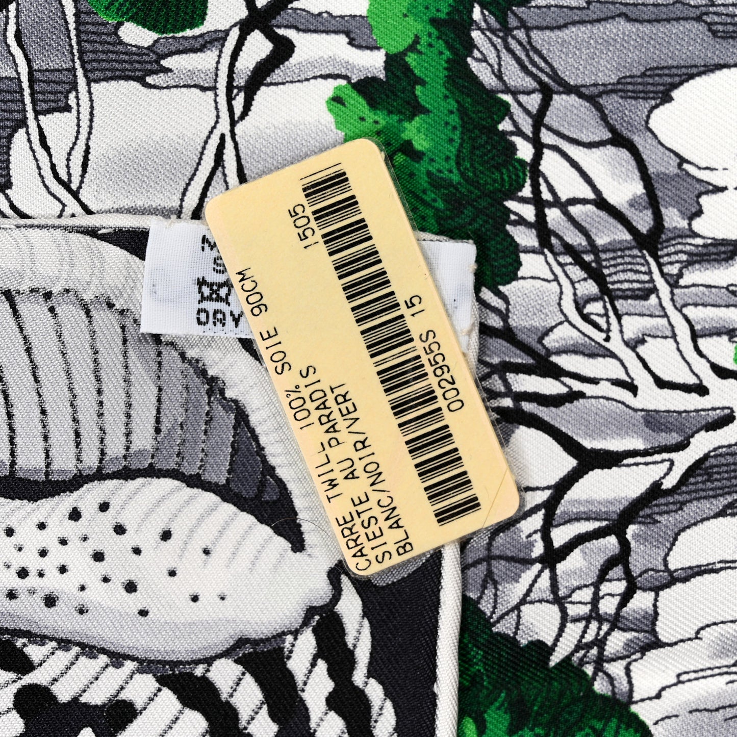 Silk Sieste Au Paradis Scarf 90 Black White Vert