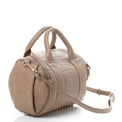 Alexander Wang Pebbled Lambskin Rockie Latte Rose Gold Hardware 4 of 16
