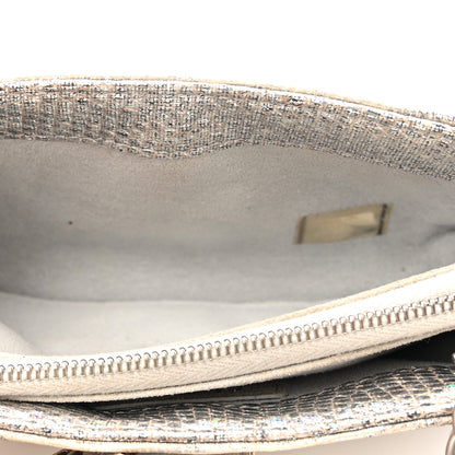 Chanel Iridescent Lizard Phone Holder Crossbody Silver 5 of 12