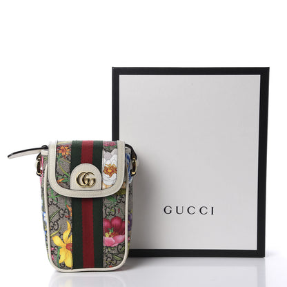 Gucci GG Supreme Monogram Flora Web Ophidia Phone Crossbody Bag White 11 of 11