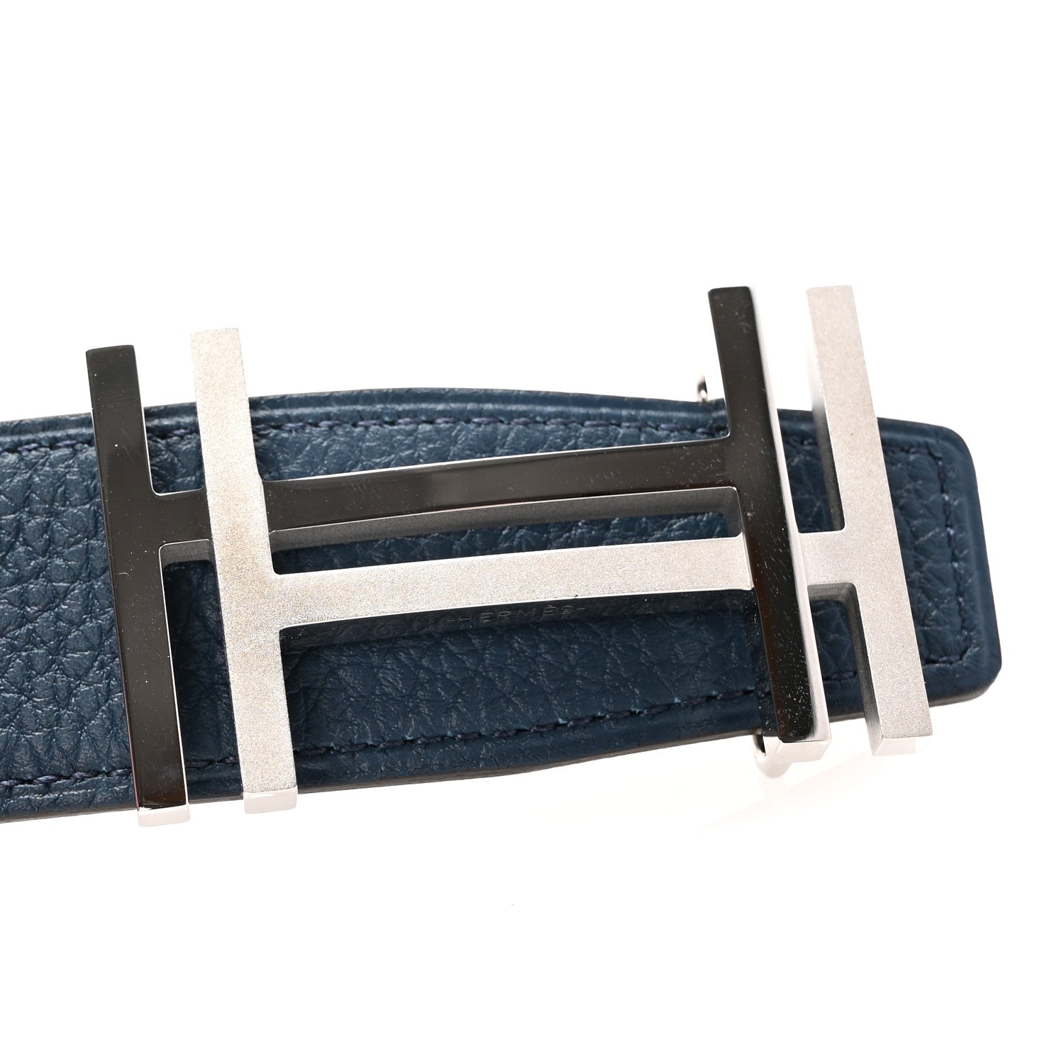 Hermes Box Togo 32mm Au Carre H Belt 100 40 Black Bleu De Prusse 7 of 8