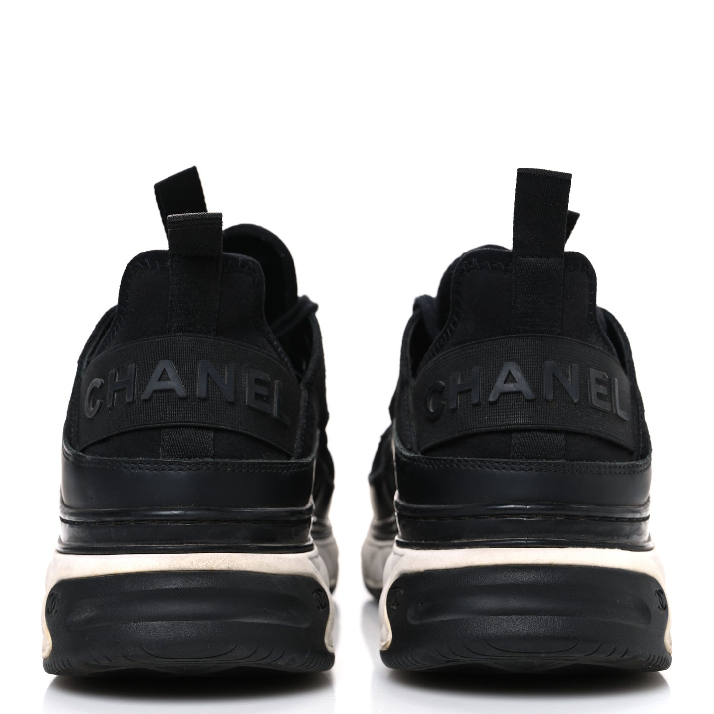 Fabric Calfskin Suede CC Sneakers 41 Black
