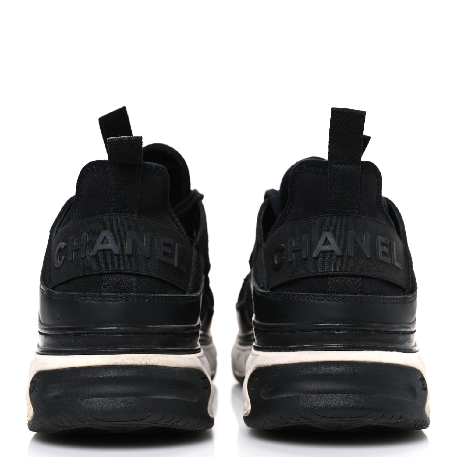 Chanel Fabric Calfskin Suede CC Sneakers 41 Black 6 of 10