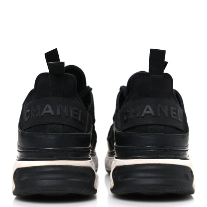 Chanel Fabric Calfskin Suede CC Sneakers 41 Black 6 of 10