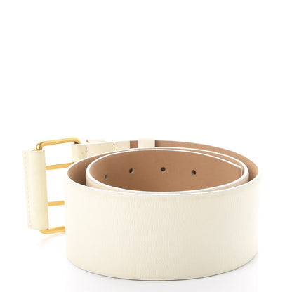 Chanel Lambskin Logo Wide Belt 85 34 Off White 3 of 8