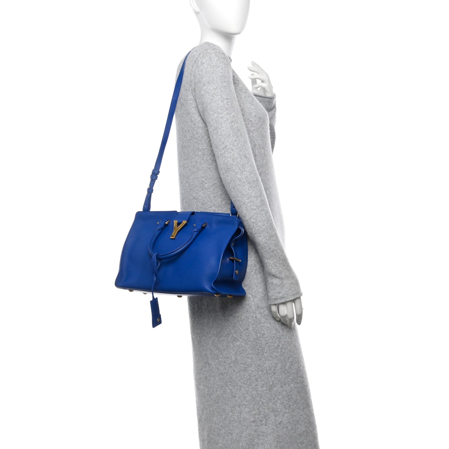 Saint Laurent Calfskin Small Classic Y Cabas Royal Blue 2 of 12