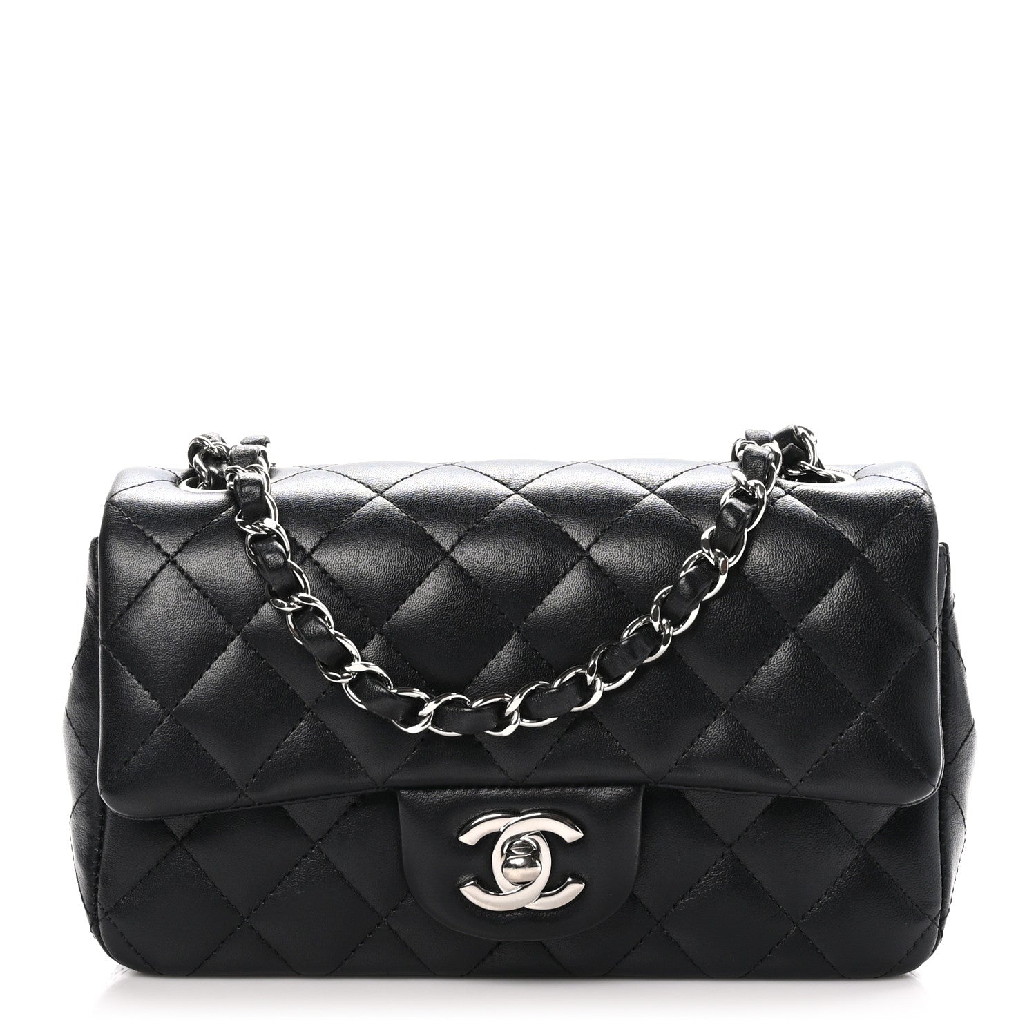 Chanel Lambskin Quilted Mini Rectangular Flap Black 1 of 11