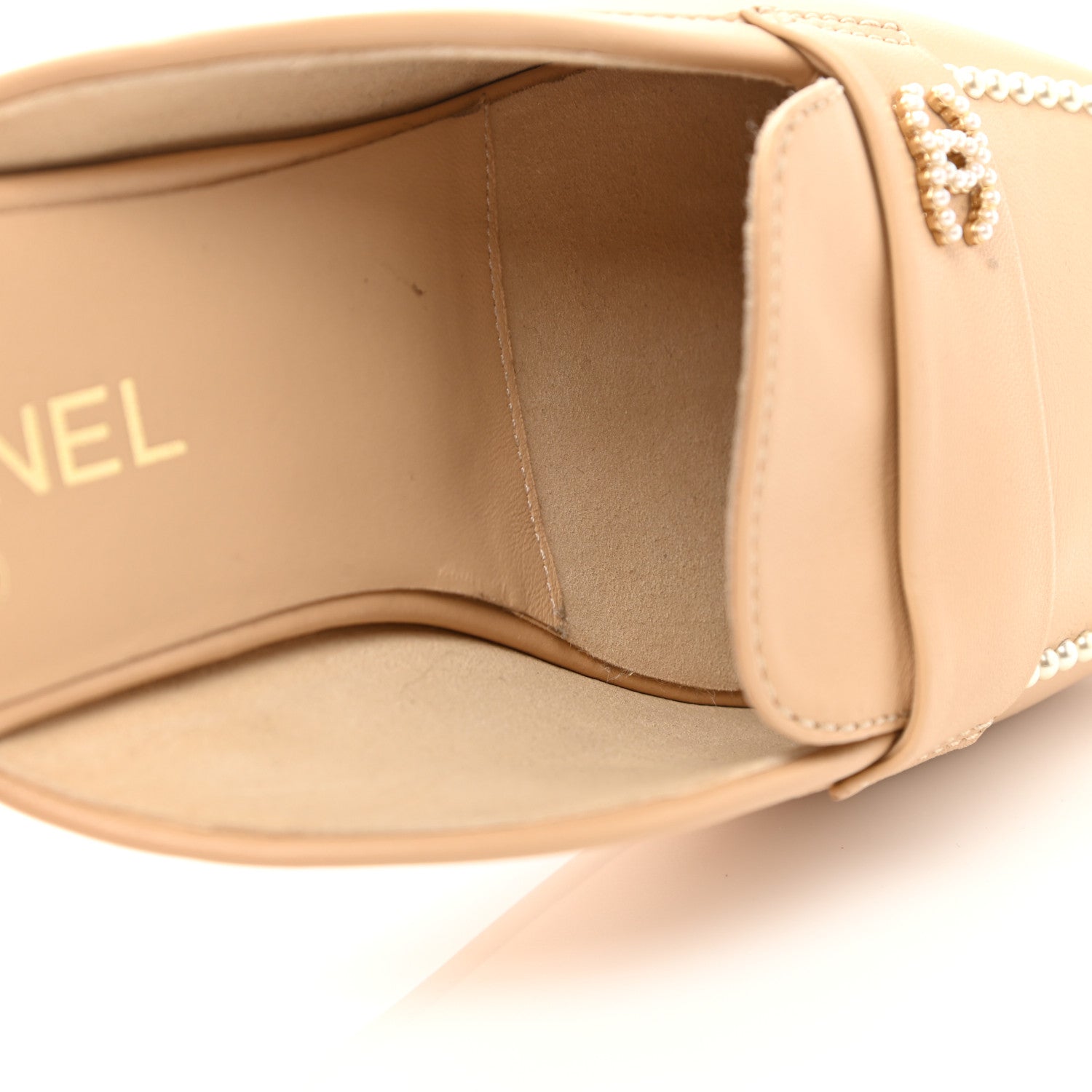 Chanel Lambskin Pearl CC Mules 40.5 Beige 8 of 10