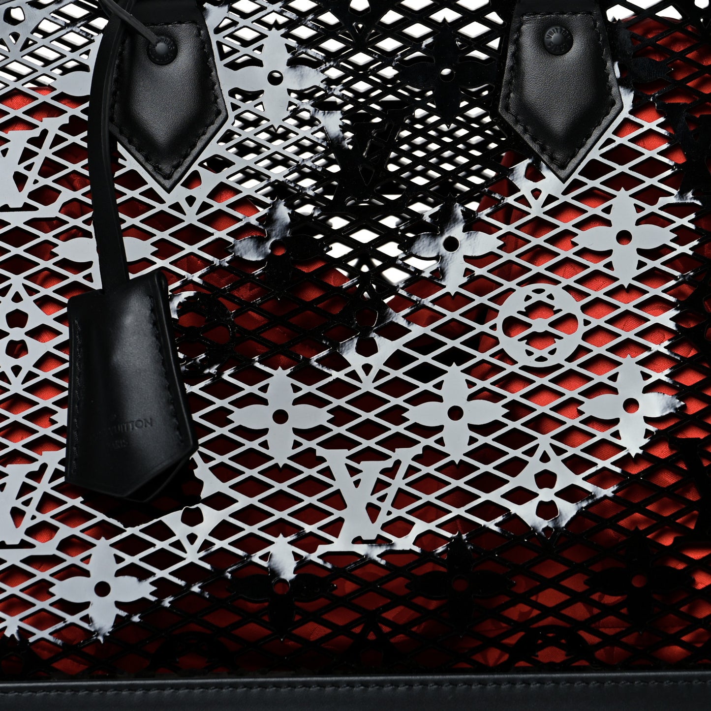 Patent Calfskin Laced Monogram Alma PM Black