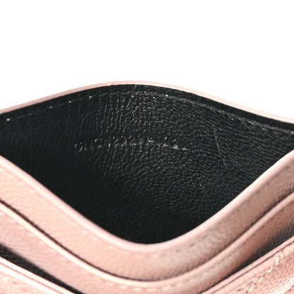 Saint Laurent Grain De Poudre Matelasse Chevron Monogram Credit Card Case Pale Pink 7 of 8