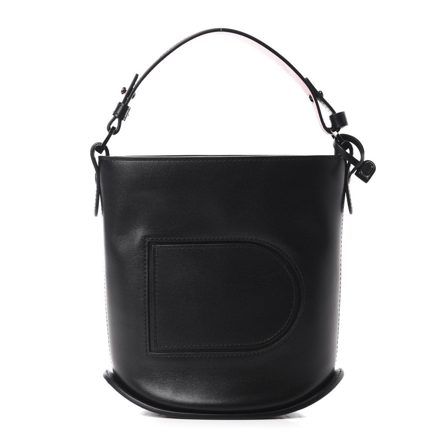 Calfskin Mini Pin Bucket Black Pink