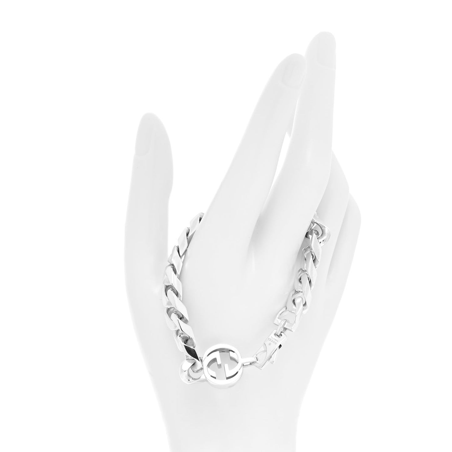 Sterling Silver Interlocking G Curb Chain Bracelet