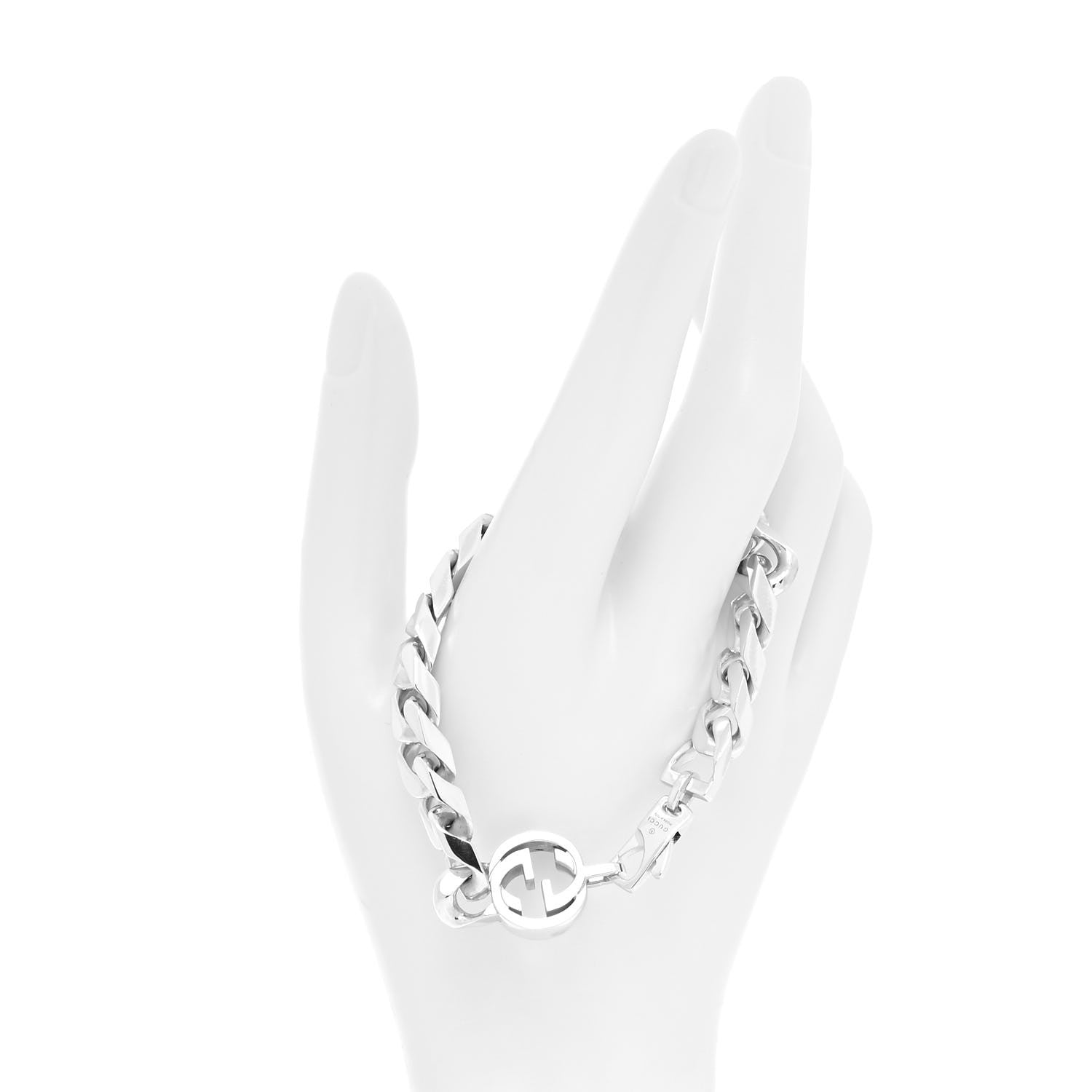 Gucci Sterling Silver Interlocking G Curb Chain Bracelet 2 of 6