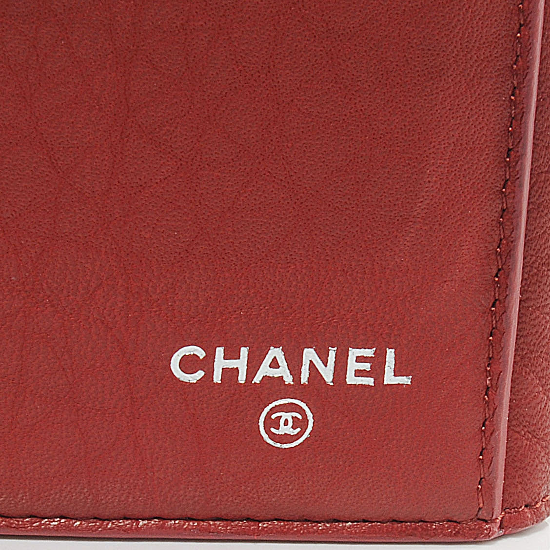 Calfskin Long Double Wallet Rouge