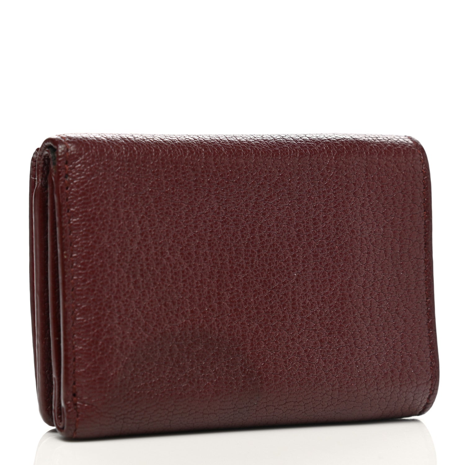 Balenciaga Chevre Gold Metallic Edge Hardware City Mini Wallet Bordeaux 3 of 8