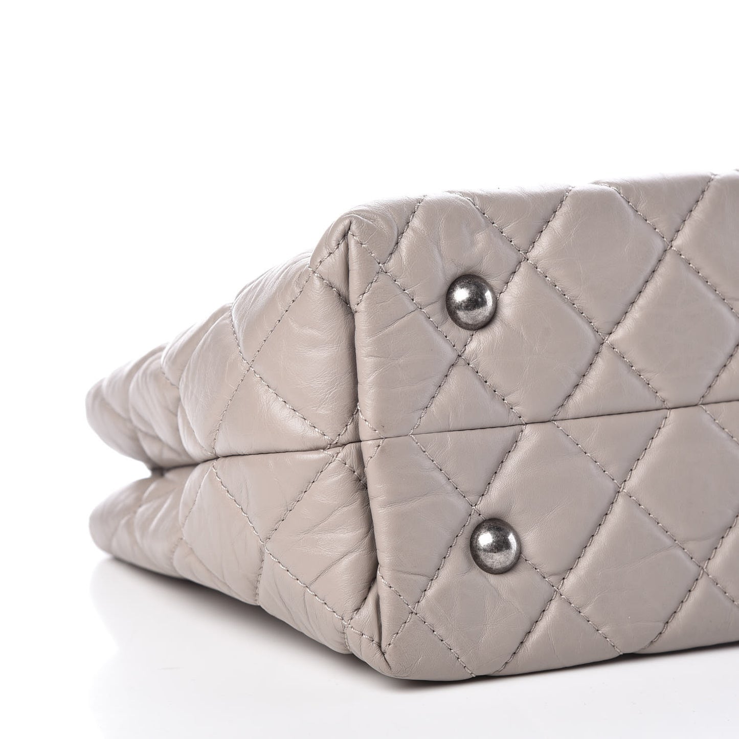 Aged Calfskin Quilted Reissue 2.55 Tote Light Grey