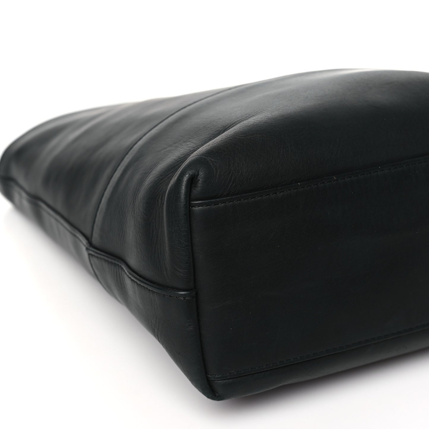 Smooth Matte Calfskin Bucket Bag Black
