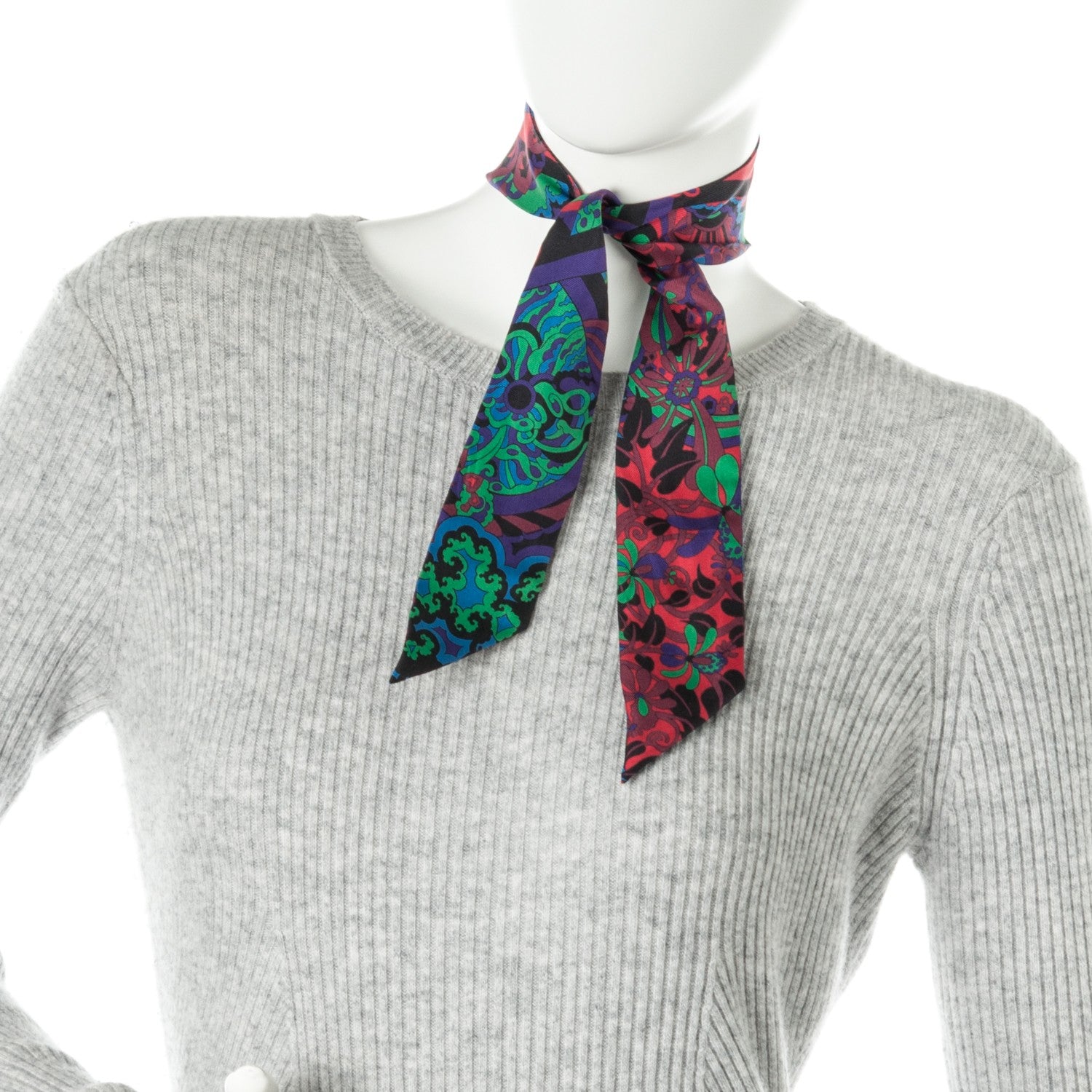 Hermes Silk L'Ivresse De l'Infini Twilly Rouge Violet Vert 2 of 3