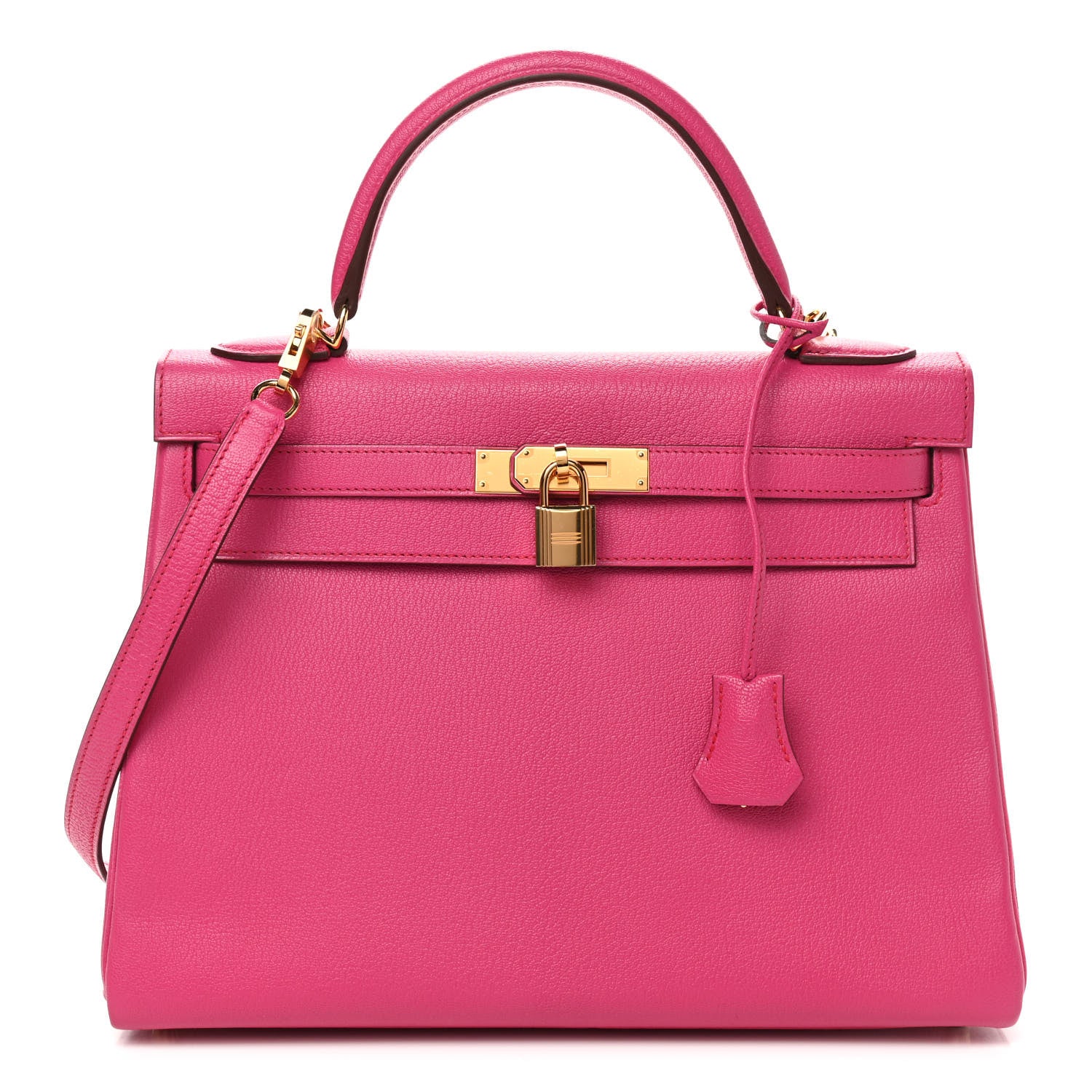 Hermes Chevre Mysore Kelly Retourne 32 Rose Shocking 1 of 10