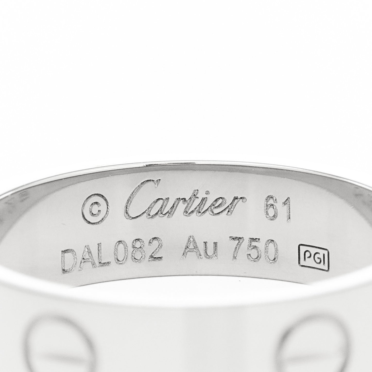 18K White Gold 5.5mm LOVE Ring 61 9.5