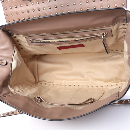 Valentino Garavani Vitello Rockstud Allover Single Handle Flap Tote Beige 7 of 11