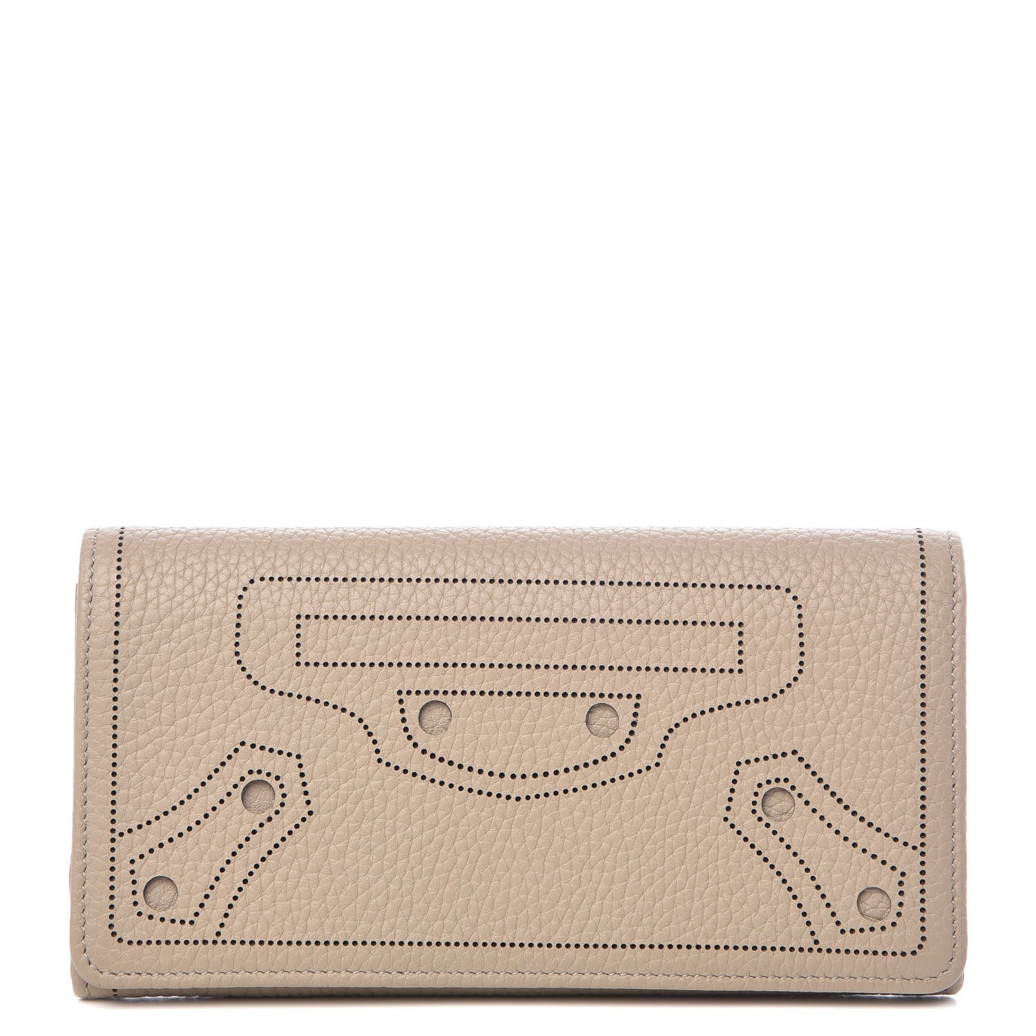 Balenciaga Veau Grana Perforated Blackout Hardware Money Wallet Gris Cendre 1 of 8