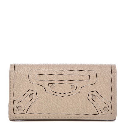 Balenciaga Veau Grana Perforated Blackout Hardware Money Wallet Gris Cendre 1 of 8