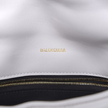 Balenciaga Nappa Calfskin Quilted Touch B Puffy Clutch White 6 of 9