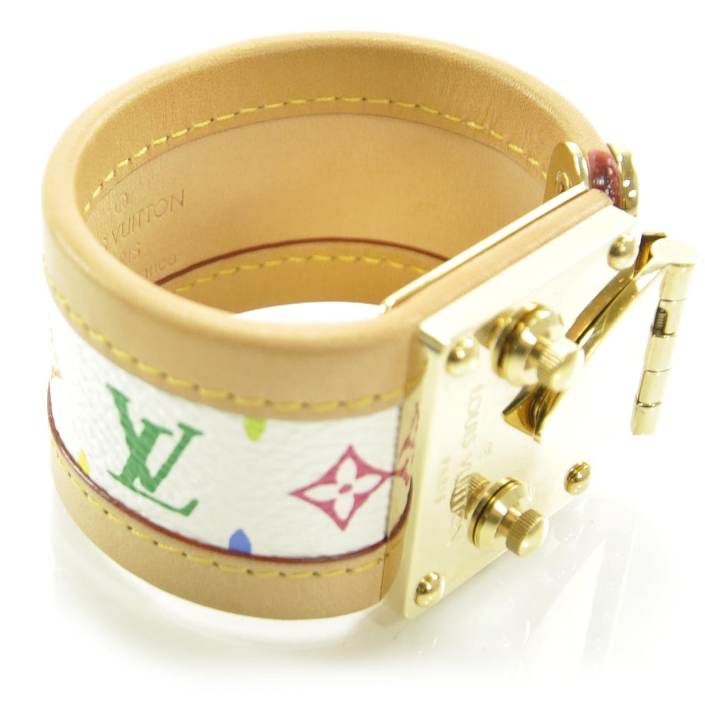 Monogram Multicolor S Lock Bracelet White
